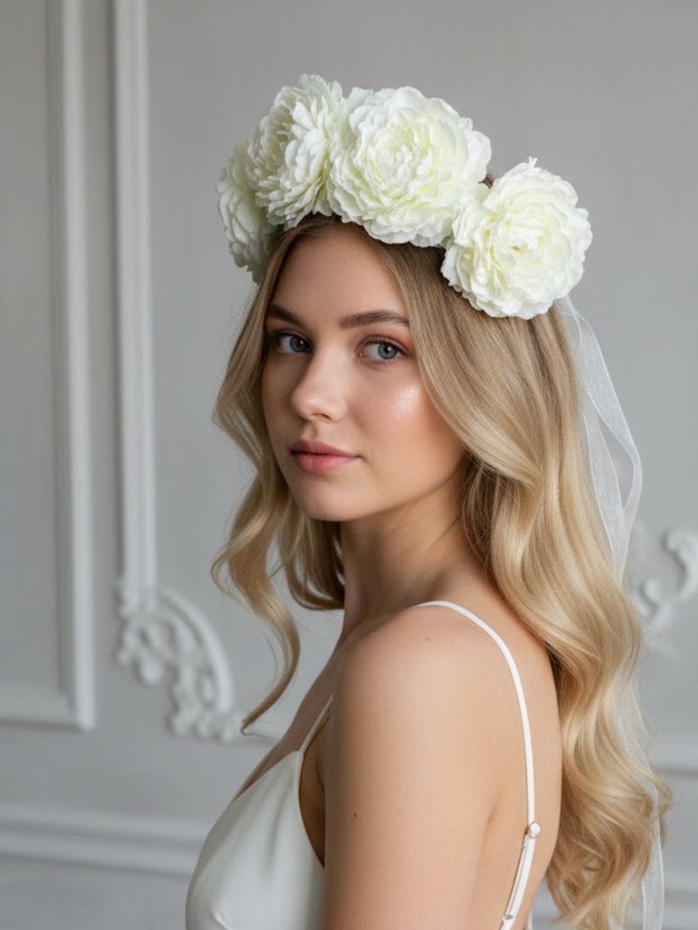 Ivory Floral Crown Headband